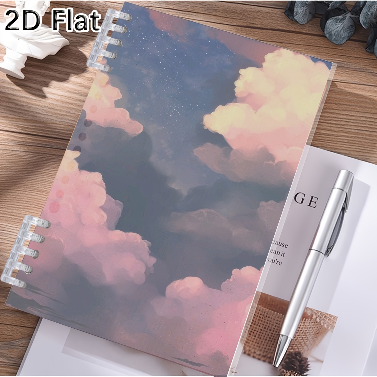 cuaderno de 1 pieza con estampado de   rosa   y   estrellado,   para       y uso de estudio