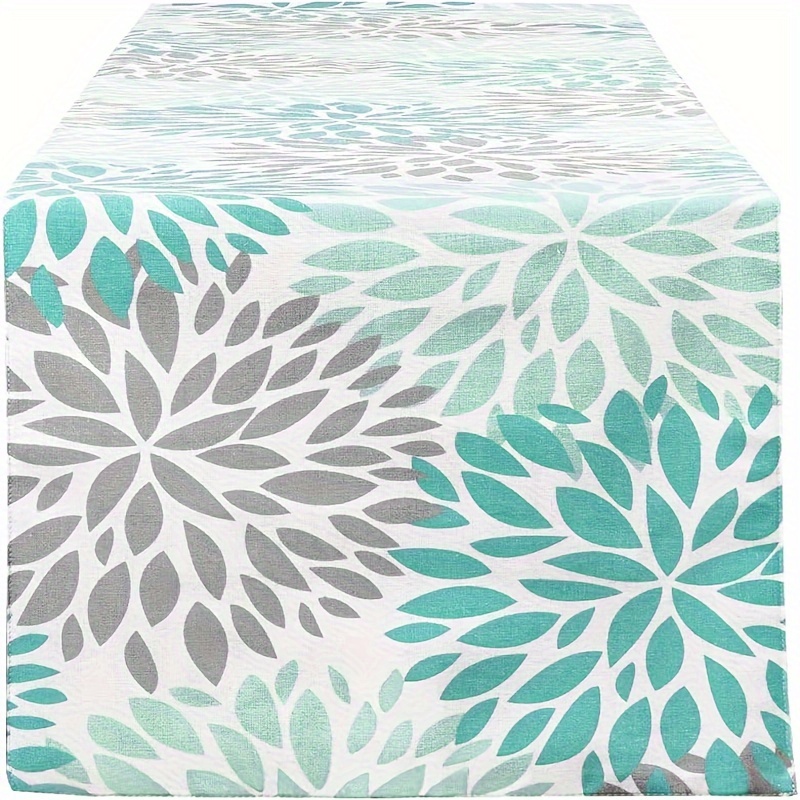 E-shop Grünlich-graue Deckchen Dahlien Pinnata Blumen Beige Deckchen Modernes Elegantes Pompon Bauernhaus Geometrisches Tisch-