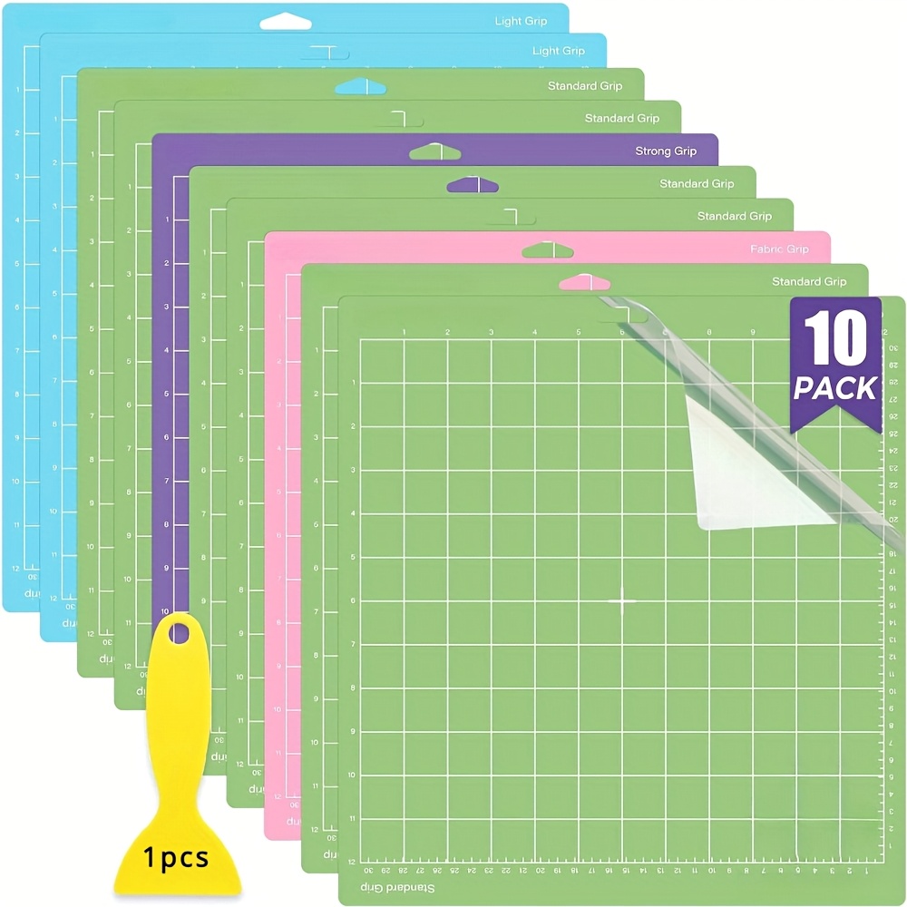 Image of 10 Pack Cutting Mat, 10pcs Cutting Mat 12x24 Inches (standard, Light, Strong, Fabricgrip) Grip Cutting Mats Accessories Mats Air 2/ Maker 2/3