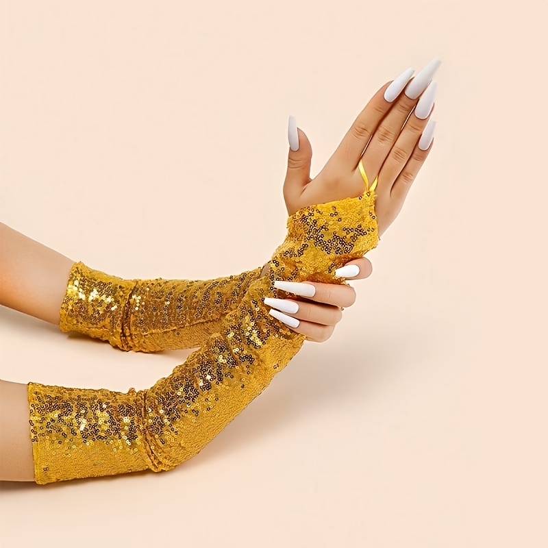 TEMU 1 Paire de Gants de Fête de Remise de Diplômes à Sequins et Mode avec Crochet