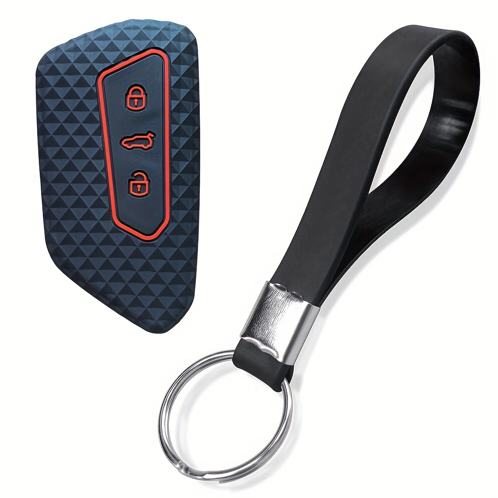 Image of Silicone Case And Keychain For Car Keys Compatible With For Vw For , Golf 8, 2023, Seat , , Leon, And For Octavia A8 Mk8