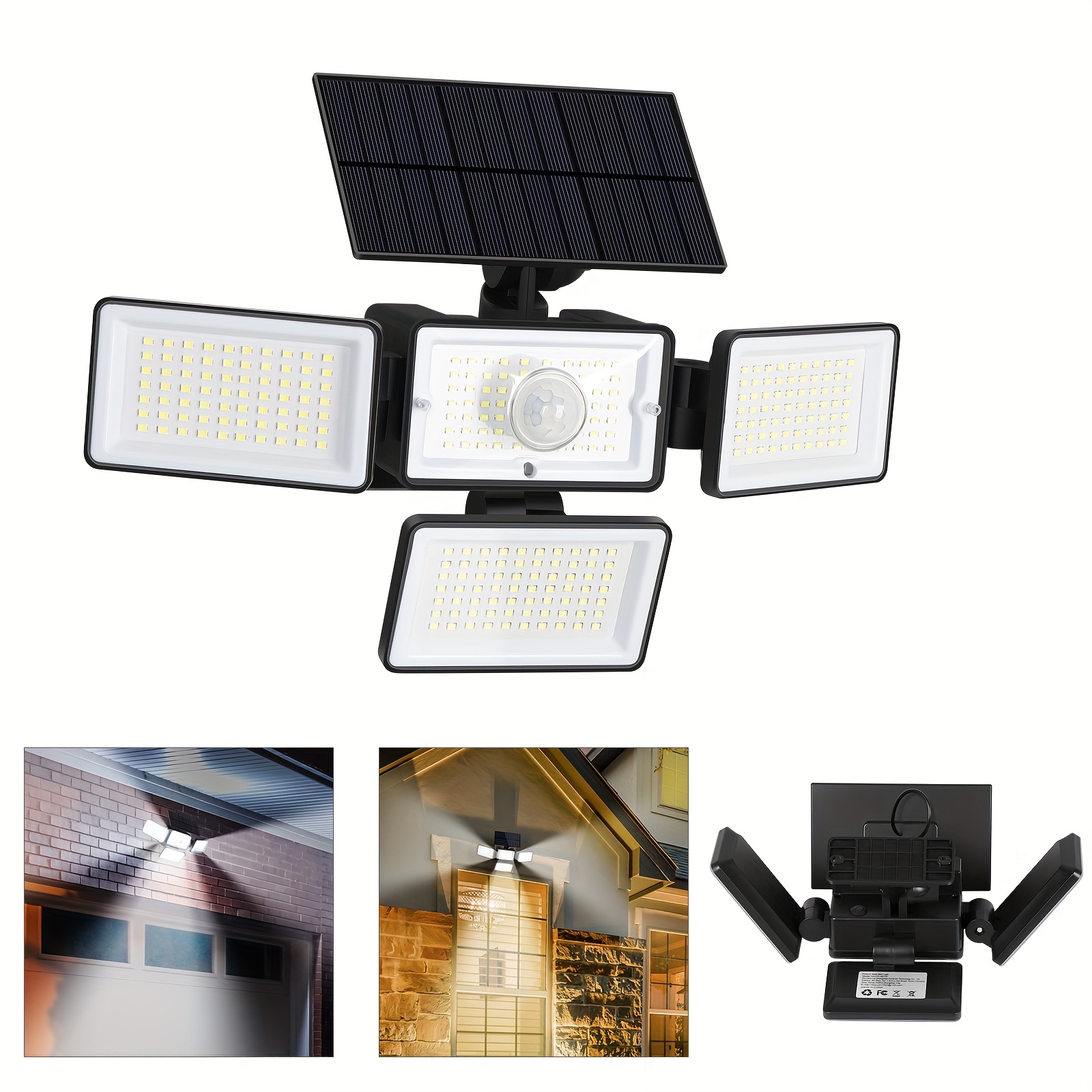 

2/4pcs 288led Solar Motion Sensor Outdoor Light, Floodlight, 4 Adjustment , Adjustment, Remote Control, For Camping, Garden, Landscape Lighting