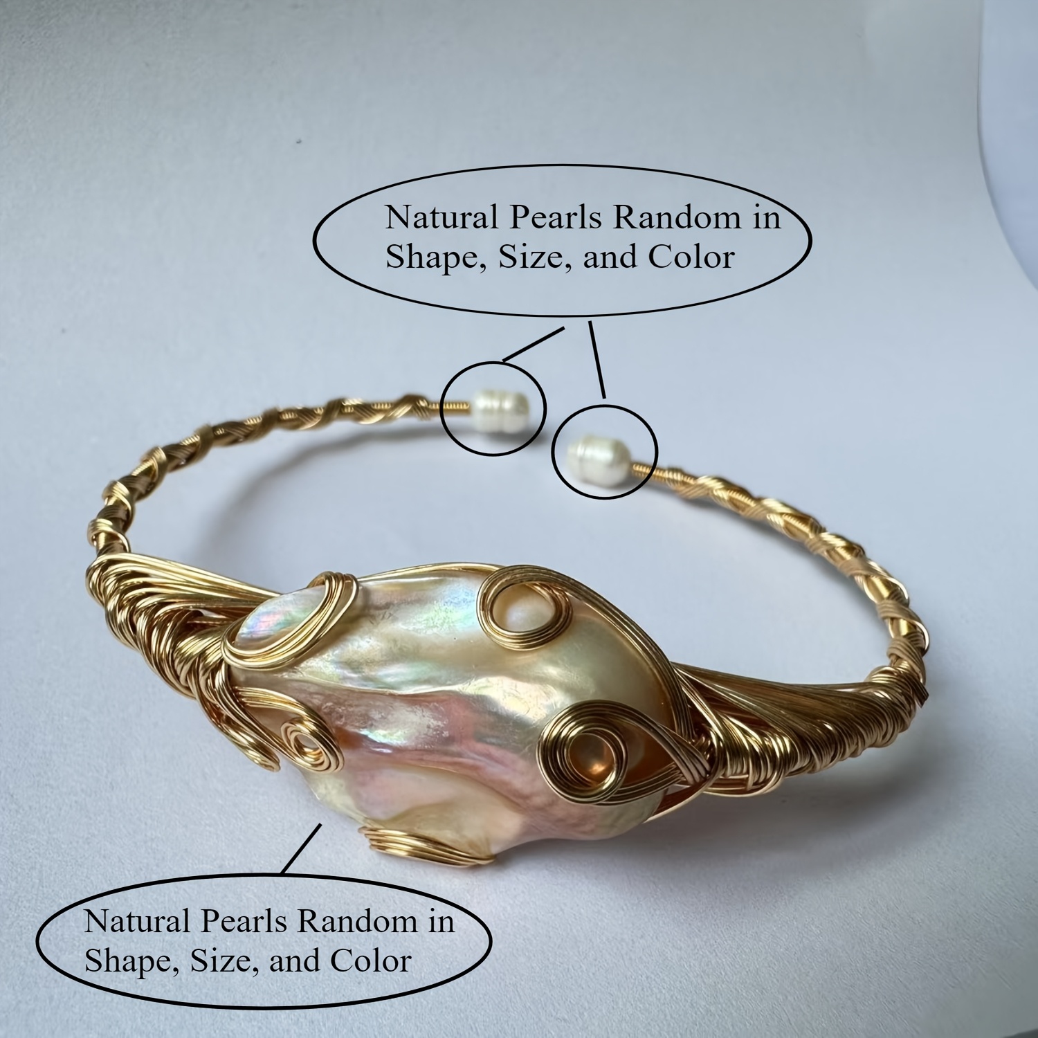 TEMU 1 Elegant Adjustable Wrap Bracelet - Vintage Baroque Jewelry With Oval/ Round - Perfect Anniversary, Valentine's Day, Party Everyday Necklace Cuffs - Luxury Birthday/ Wedding Gift