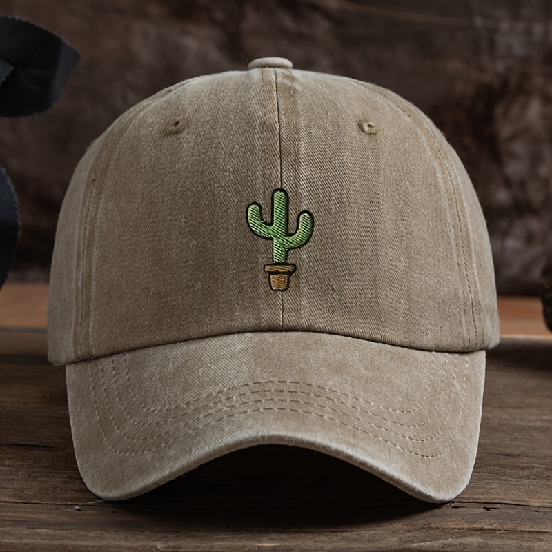 TEMU A Stylish Unisex Baseball Cap With Cactus Embroidery, Perfect For And Versatile Wear