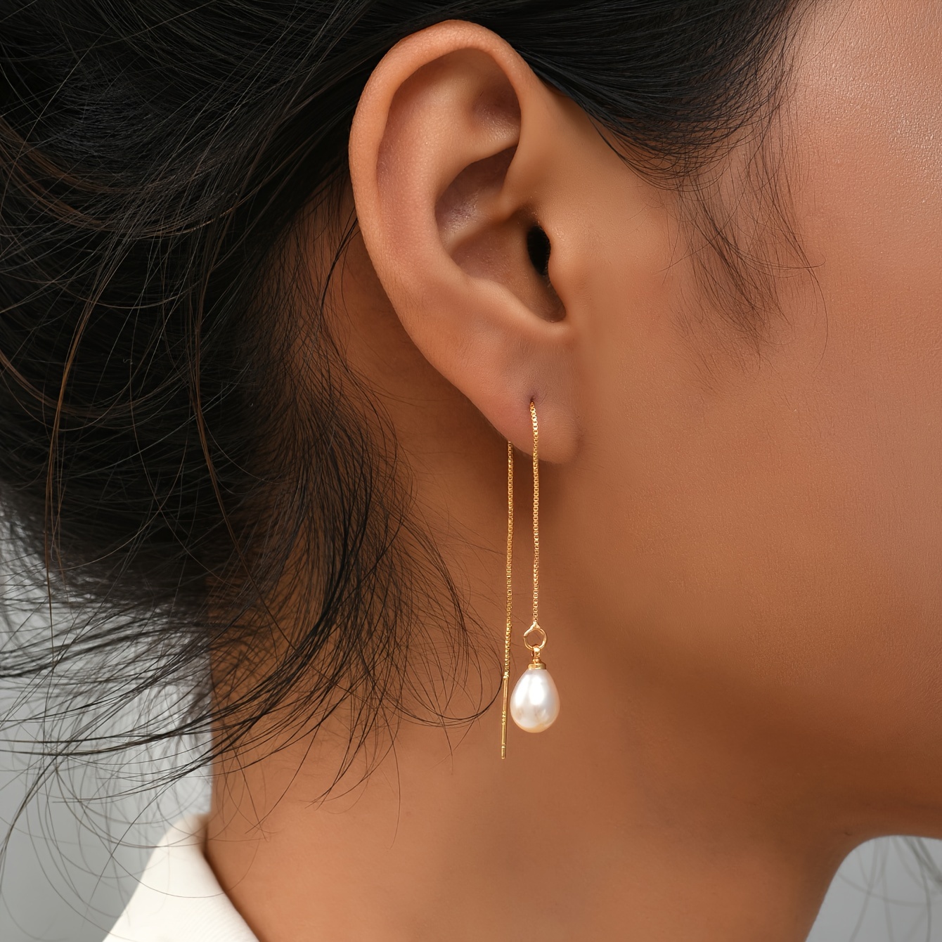 TEMU 1 Pair Pendant Long Dangle Earrings Elegant Trendy Female Gift