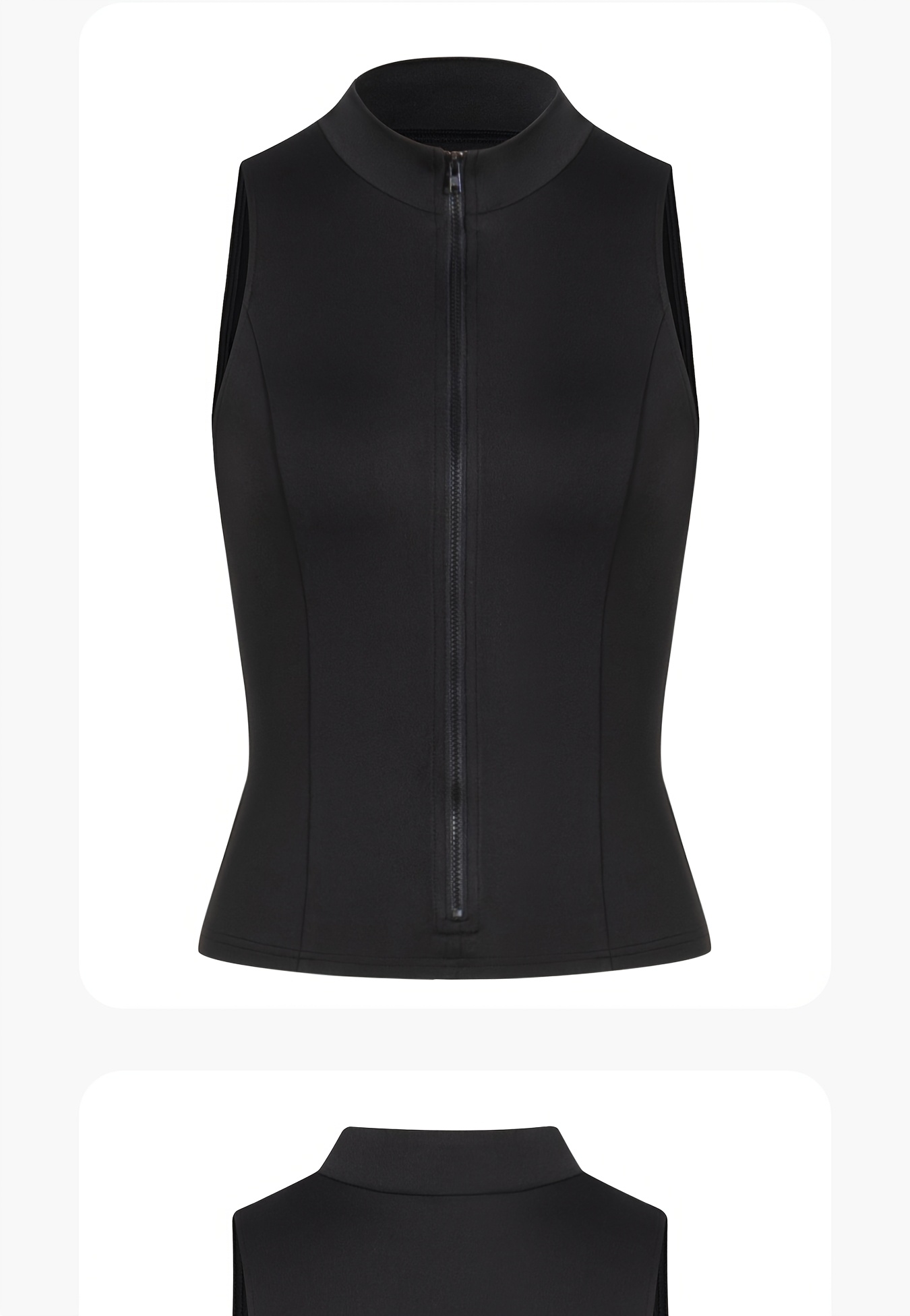 summer casual comfortable solid color fitted sleeveless round neck   Product details 2