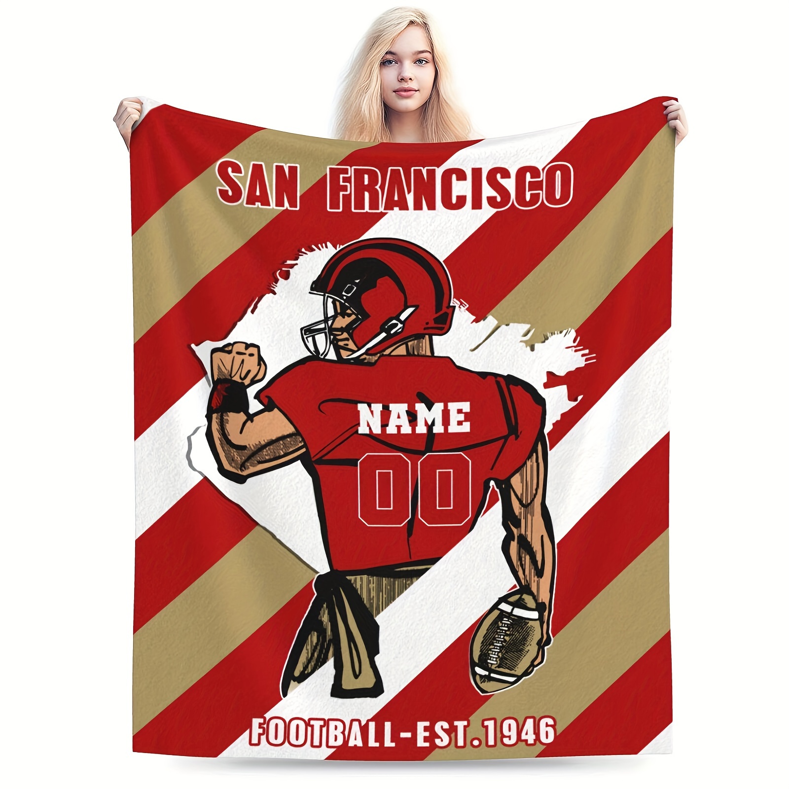 

San Fan Blanket - Personalized , Polyester, For , Bed, & - For Men, Women, And