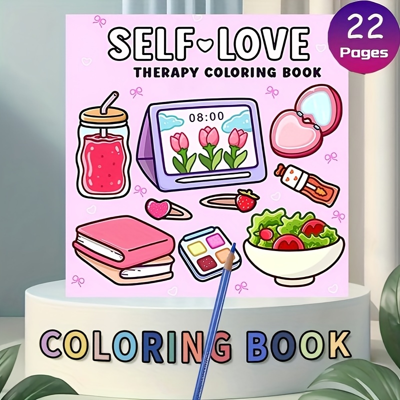 

1pc Coloring Book For Adults - Soft Cover, 22 Paper Pages, Ideal Seasonal Gift For Christmas, Valentine's Day, Halloween, Festivals,