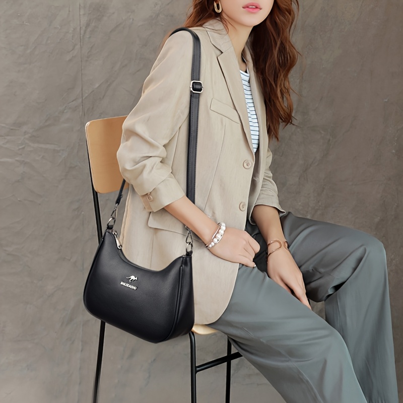 ogehuafee womens lightweight synthetic crossbody bag detachable adjustable strap zipper closure premium stitching for commuting travel work shopping grey yellow black Product details 9