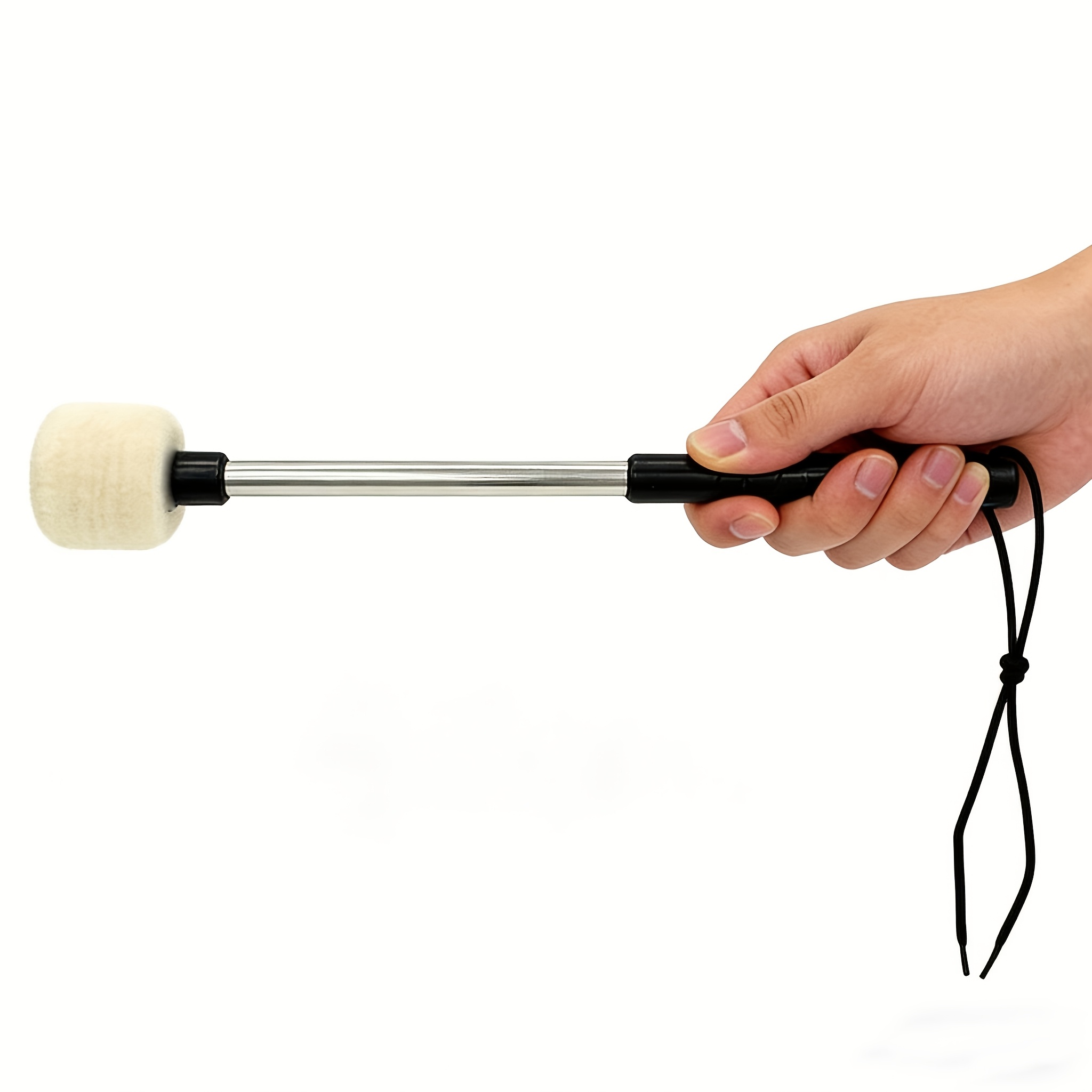 TEMU Premium Felt Head Snare Drum Mallet - Durable Stainless Steel Shaft With Anti-slip Handle & Lanyardââââ1pc