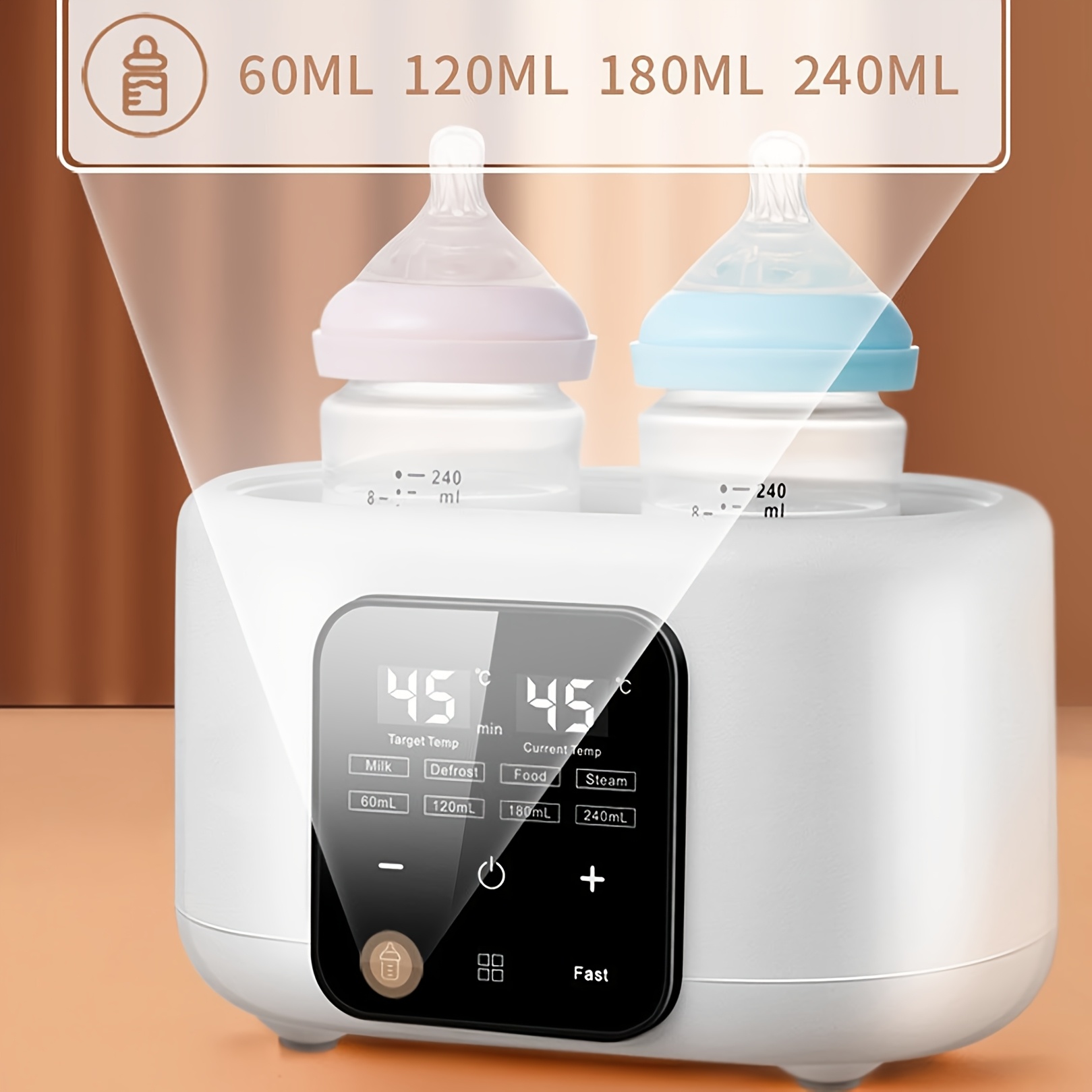 TEMU 6-in-1 Fast Baby Bottle Warmer, Milk And Formula Heater With Timer, Adjustable Temperature, , , For Breastfeeding, Baby Food Jars, Travel And