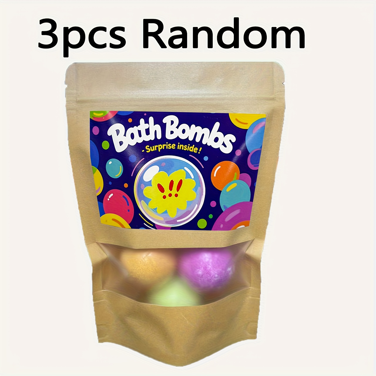 Surprise Bath Animals Inside, 3pcs Multi Kind Balls Shape Bubble Bath, Random Color Inside, Gift Bombs For Christmas Birthday Bathing Bath Salts For Women