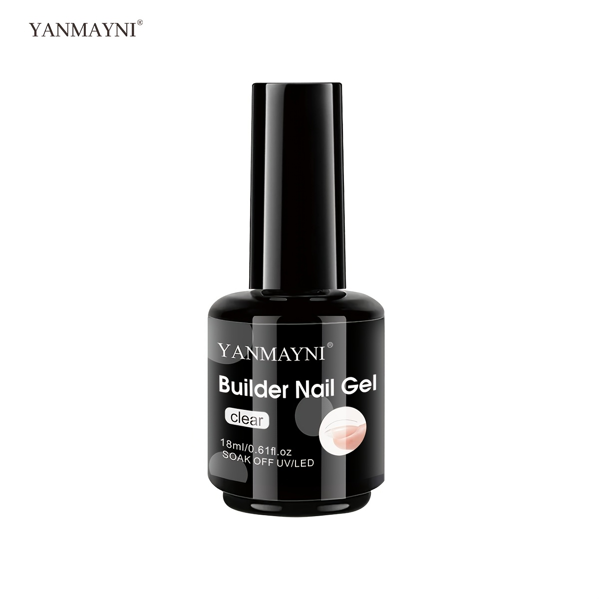 Image of Yanmayni Clear Hard Gel Polish Suitable For Nail Extensions, /led Soak Off Gel For Building, Nail Enhancement, & Seals, Rhinestone, Long-lasting For Home , Gel