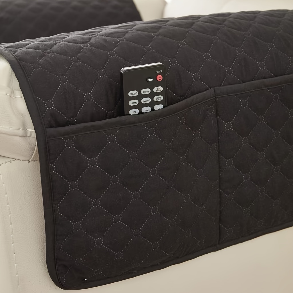 TEMU 1pc Fashionable And Simple Sofa Gloves With Pockets, Anti Slip And Armrest Storage Bag, Suitable For Home Decoration In Living Rooms, Bedrooms,