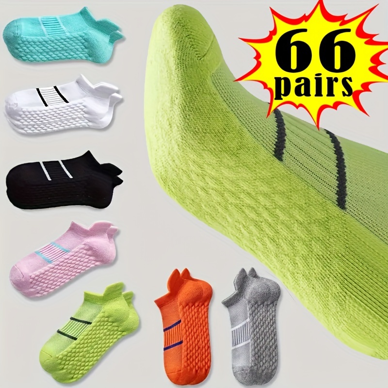 

5 Pairs Unisex Striped Ankle Socks, Sports & Breathable Running Socks, Women's Stockings & Hosiery