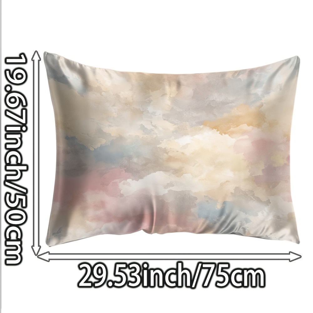 TEMU 1pc-soft - Watercolor - Style Cloud - Like Patterns Double Sided Printed Silk Pillowcase/home Decoration/pillow Cover/silk/ice