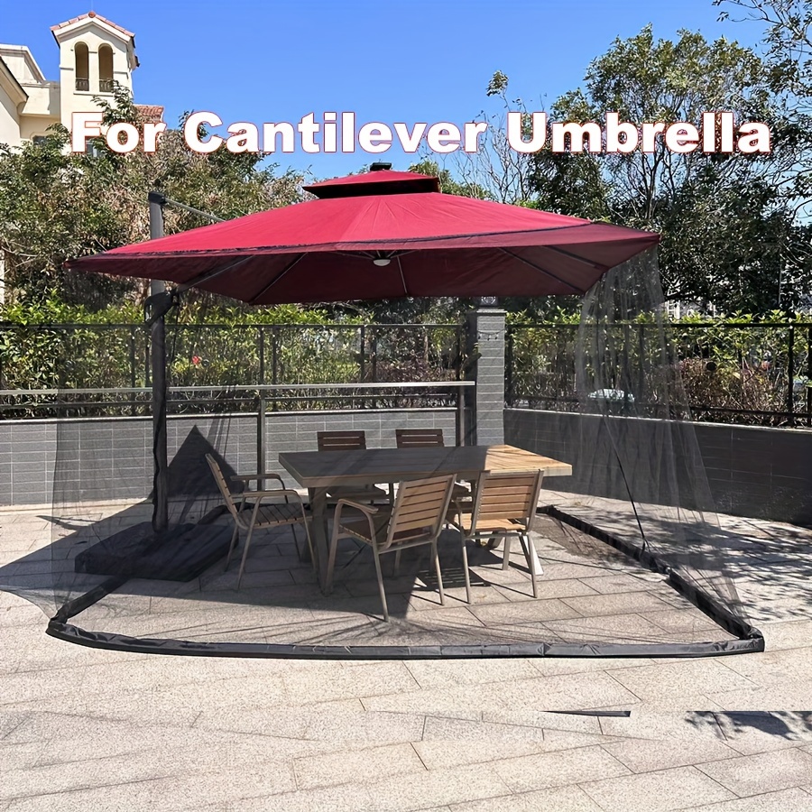 

Mosquito Neting For 15ft Double-sided Patio Umbrella, Sunbrella Neting Double Zipper Water Pipe Bottom Used And For Patio Gazebo Pop Up Canopy