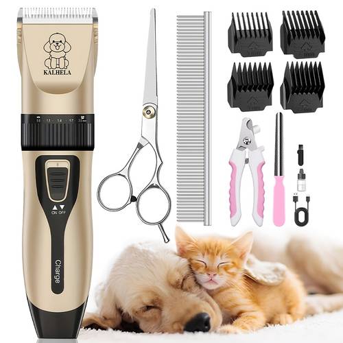 silent dog grooming kit rechargeable cordless pet hair clipper trimmer and shaver suitable for small and large dogs cats and animals