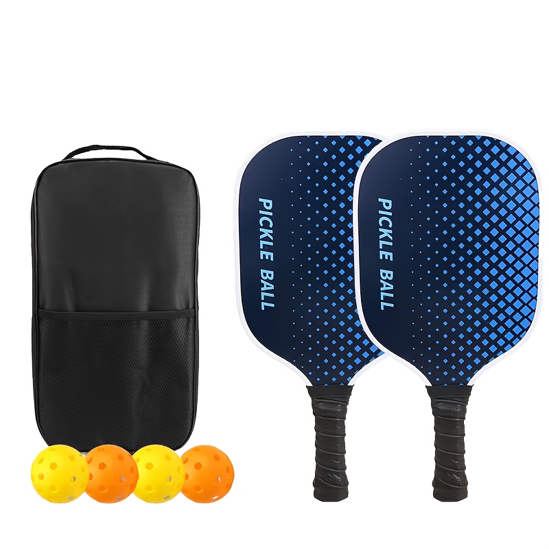 TEMU Ensemble de 7 raquettes de pickleball en fibre de carbone et fibre de verre, haute élasticité, idéal pour les débutants, entraînement sportif de