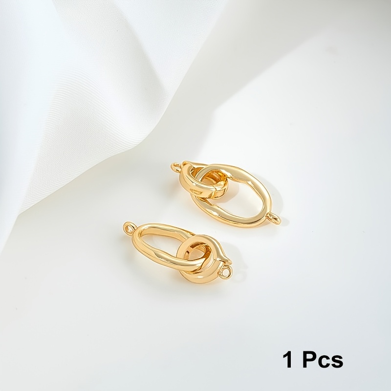 Image of 18k Gold Plated Jewelry Clasps | Oval Locking Clasps For Necklace & Bracelet Making | Secure Clasp Enhancers & Pendant Bail Connector For Making