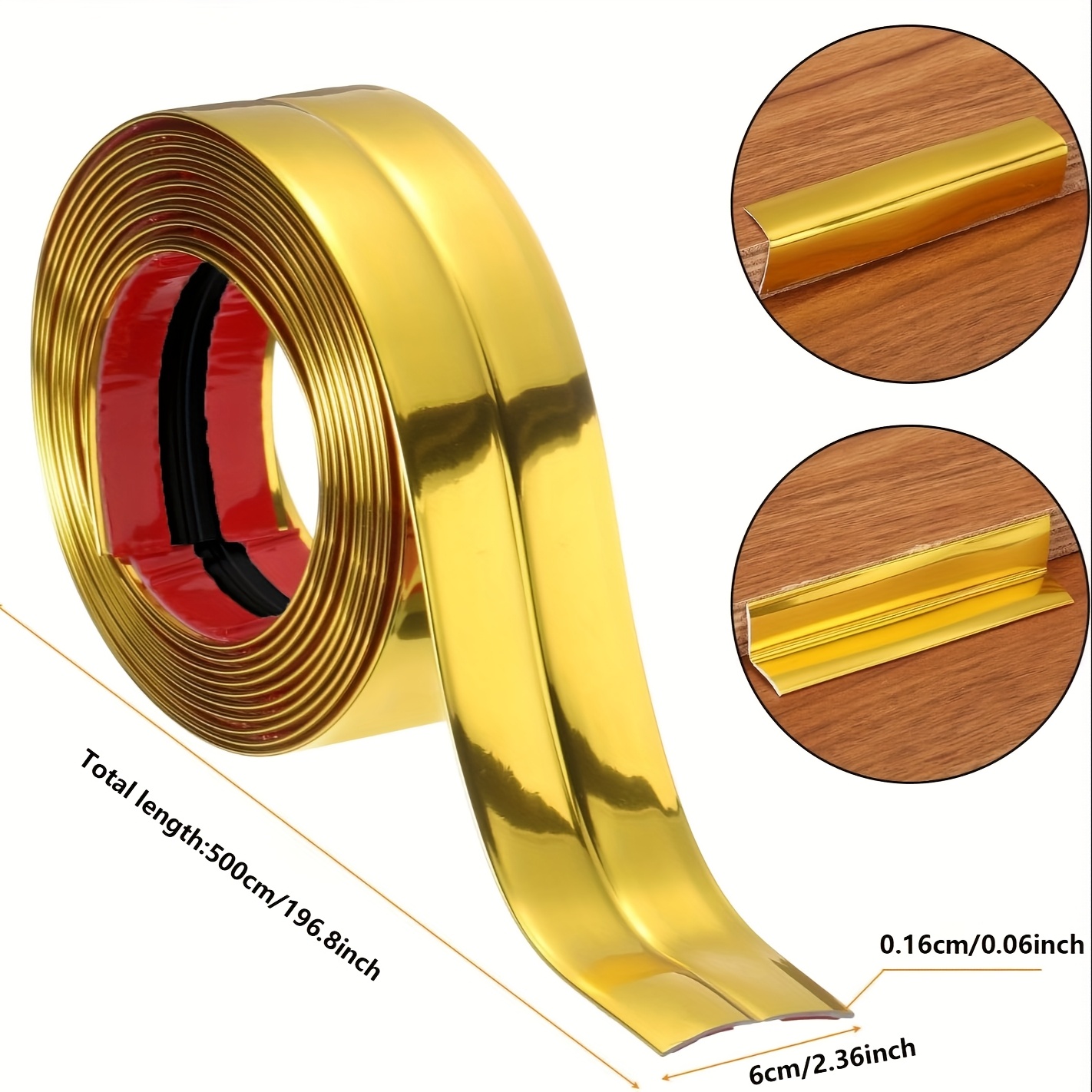 Wide Guard Strip, Self-adhesive Tile Sticker, Wall Sealing Tape Strip, 2. Wide, Lengths: 78.74 Inches And 196.85 Inches, Your Scene Needs. Self-adhesive Corner Protector Strip, Wear- And