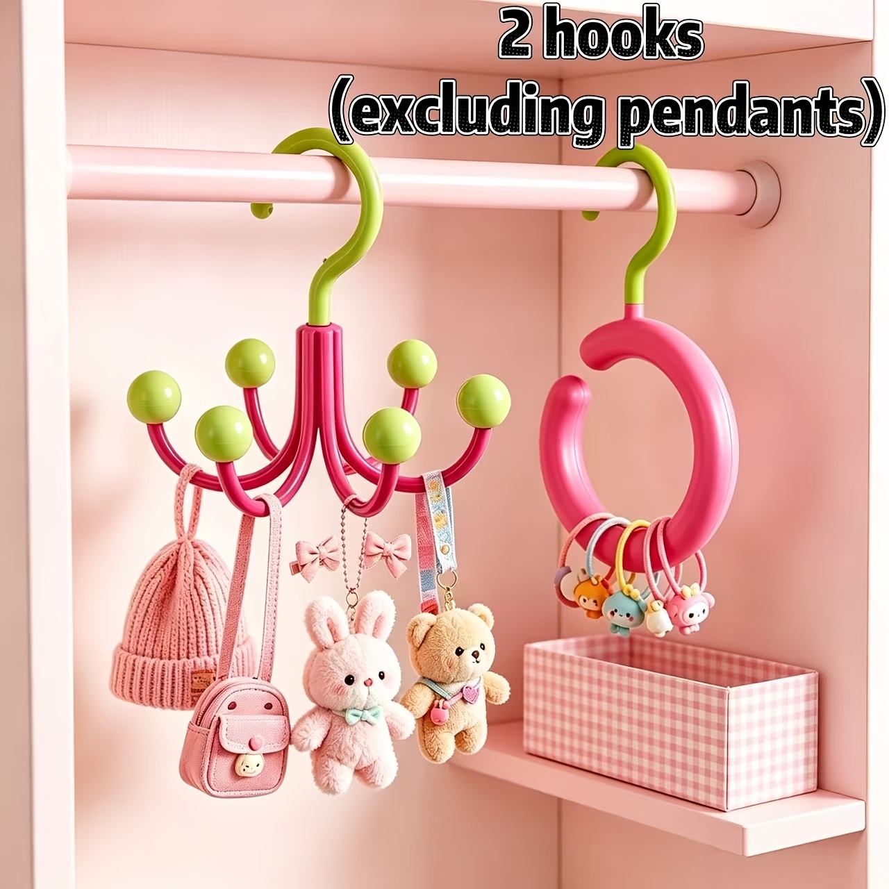 TEMU Multifunctional Combination Strong Hooks, No-drill Coat Hangers 2pcs, Dormitory Lingerie Strappy Bags Hats Scarves Seamless Storage Hooks