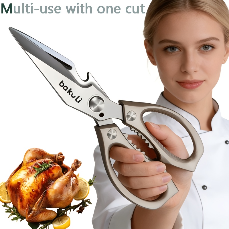 TEMU New Heavy-duty Kitchen Scissors, Sharp Cooking Scissors With A Unique Triangular , Perfect For Cutting Chicken Bones, /, Fish, Turkey, And More.