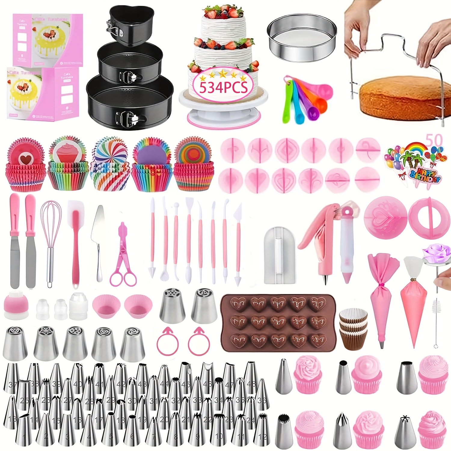 534pcs cake decorating kit baking tools candy molds Temu Oman