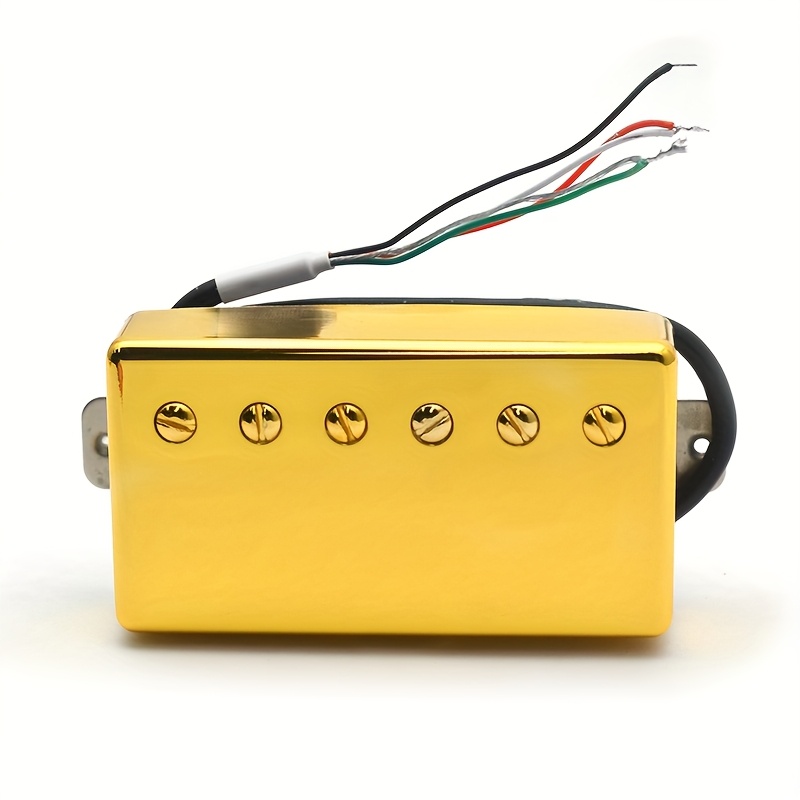 Alnico 2 Double Coil Guitar Pickups with 4 Wire Coils, Featuring 7. 5K/8. 6K/15K Coil Splits with Copper Sleeves, Alnico 2 Pickups (Suitable for LP Guitars) with Golden Plating., Studio Guitar Equipment, Live Performance Pickups, Vintage Humbucker