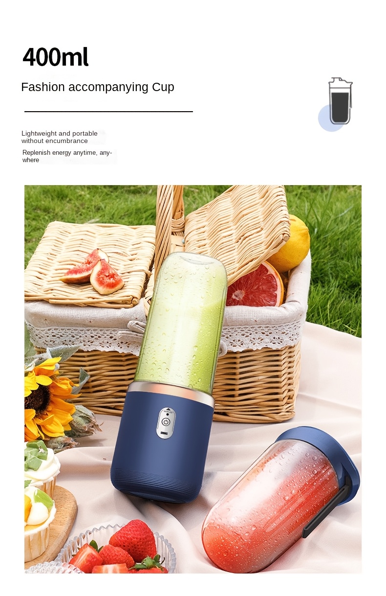 portable dual cup juicer with usb rechargeable battery compact   plastic   lanyard cleaning brush ideal for smoothies   smoothie cup details 6