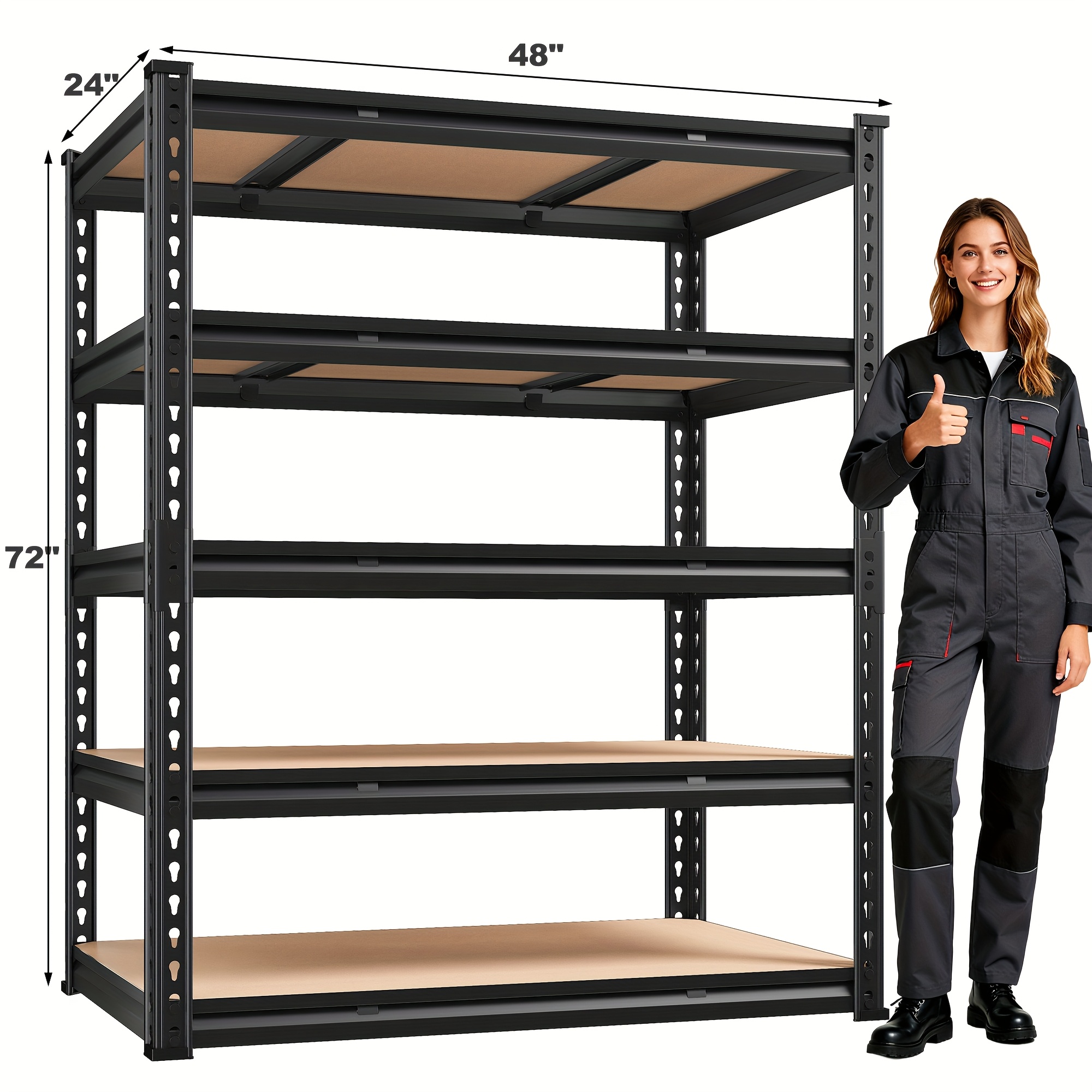 TEMU Shelving Heavy Duty Storage Shelves 5 Tier Heavy Duty Shelving Adjustable Shelves For Basement, Warehouse, Commercial, Easy Assemble, Utility