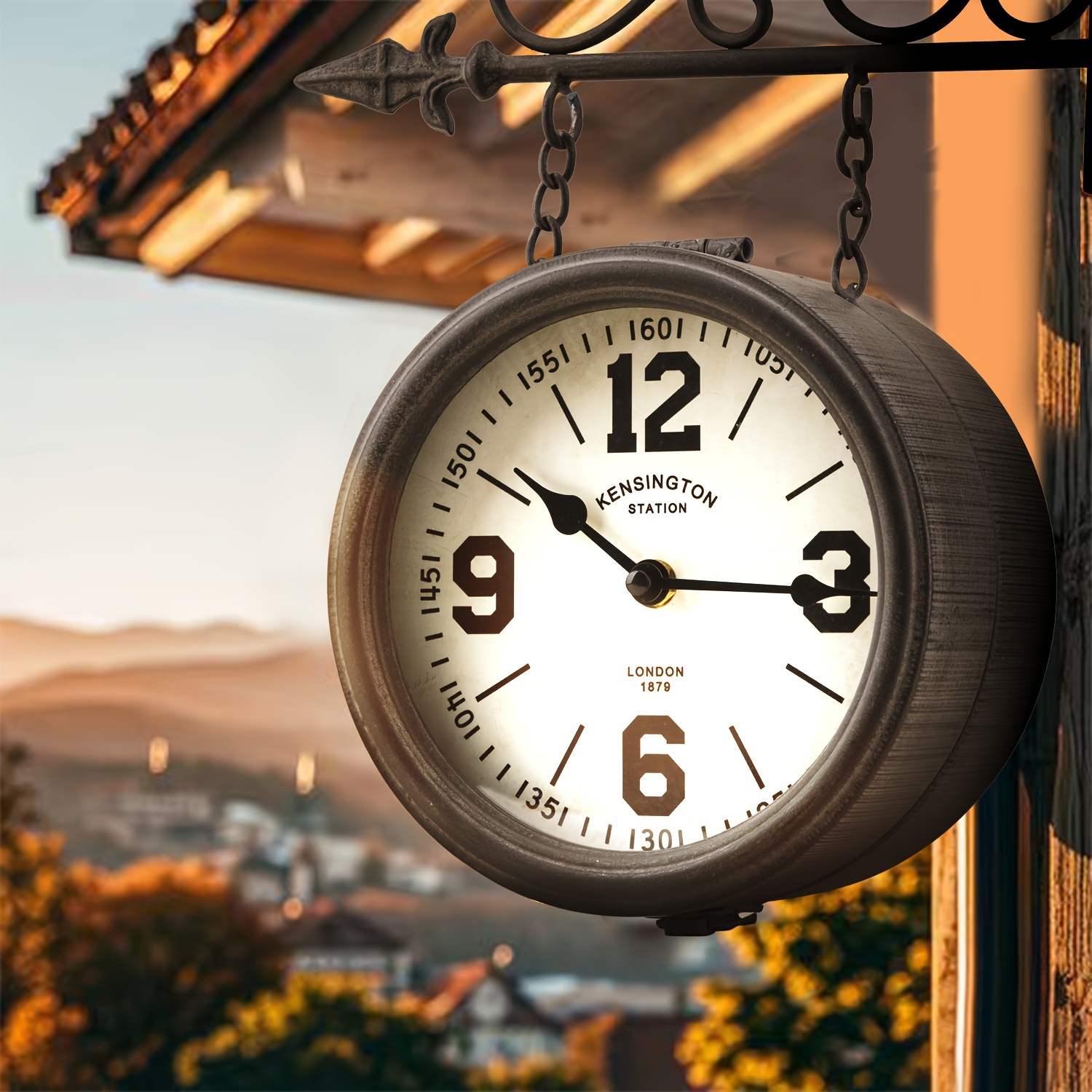 horloge murale en métal rotative à 360° silencieuse, horloge