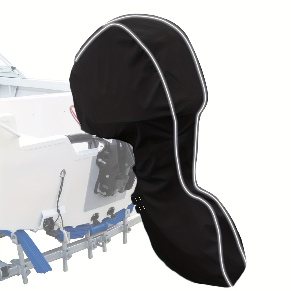 

Outboard Engine Boat Motor Cover, Dust-resistant Uv-protective Outboard Cover With Adjustable Straps, Drawstring, Reflective Strip, And Heavy-duty Zipper For Outdoor Use – Fits 20-250hp Motors