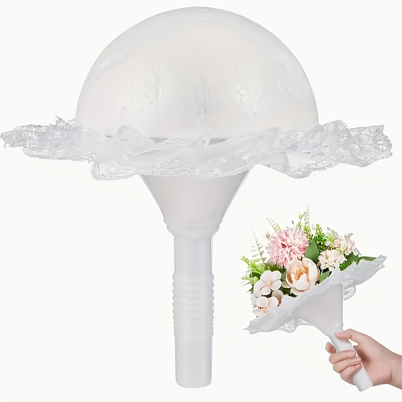 Elegant Lace Collar Foam Flower Holder - Diy Bouquets, Wedding Decor & Valentine's Day Gifts