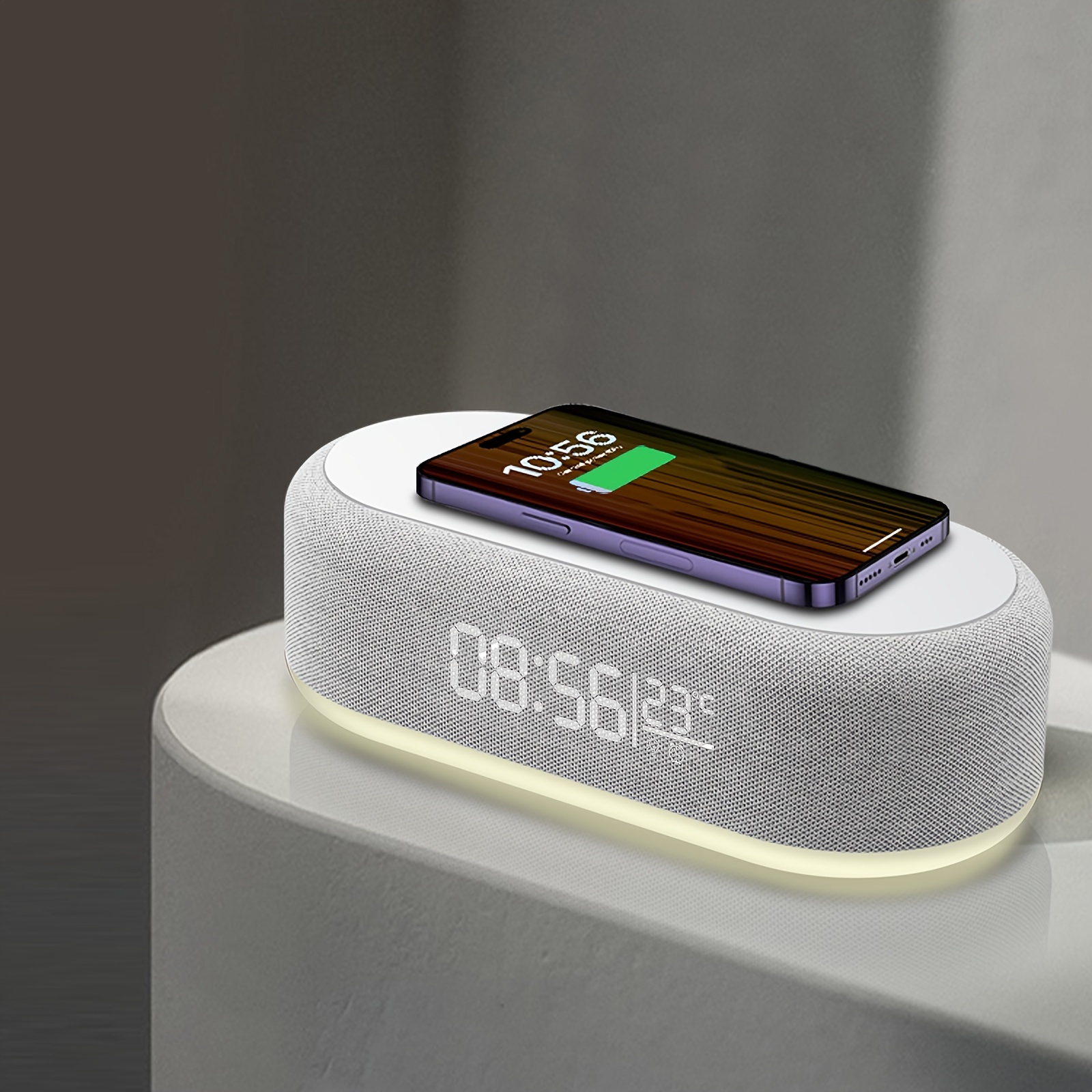 

Wireless Charging Station Digital Alarm Clock For Bedroom Temperature Display 15w Wireless Charger Dock With Night Light For 15/14/13/12/11/x/se/8 Series