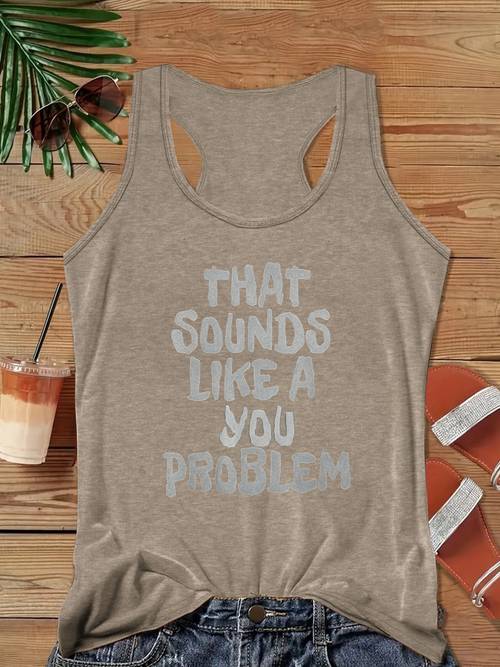 ํ๋ชฉ ์ฌ์ง plus size, women funny slogan sleeveless shirt - that sos problem -compatible top | stretchy polyester tank | machine washable ro ne suitable for - wear & layering
