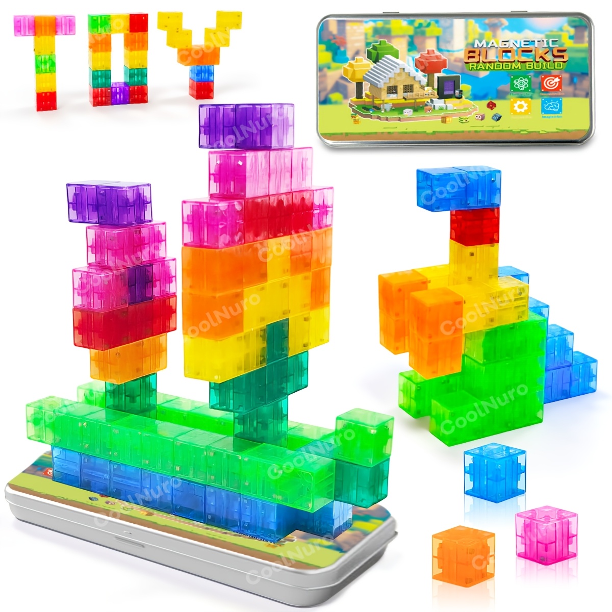 Magnetic Cubes 3D Puzzle Toy Set, 35pcs Gift for Kids