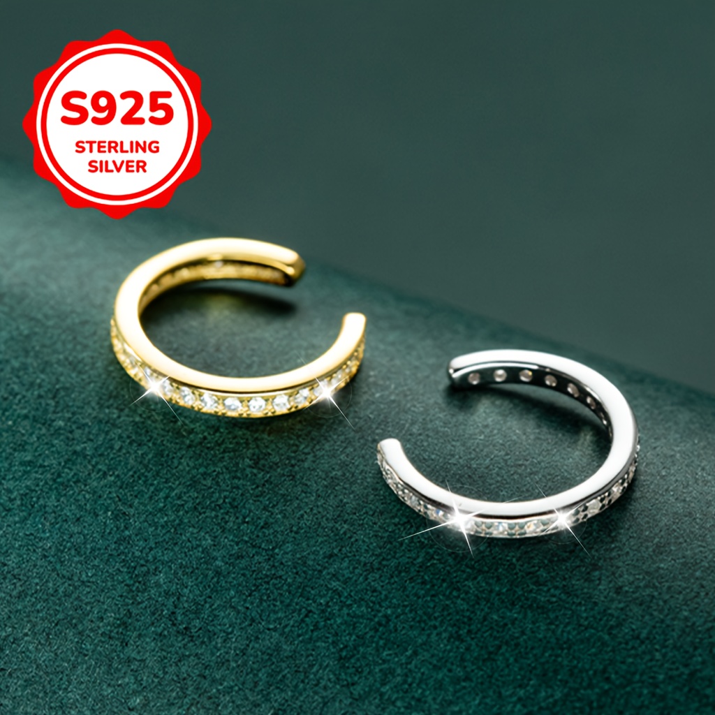 Non-Piercing Nose Stud with Synthetic Cubic Zirconia