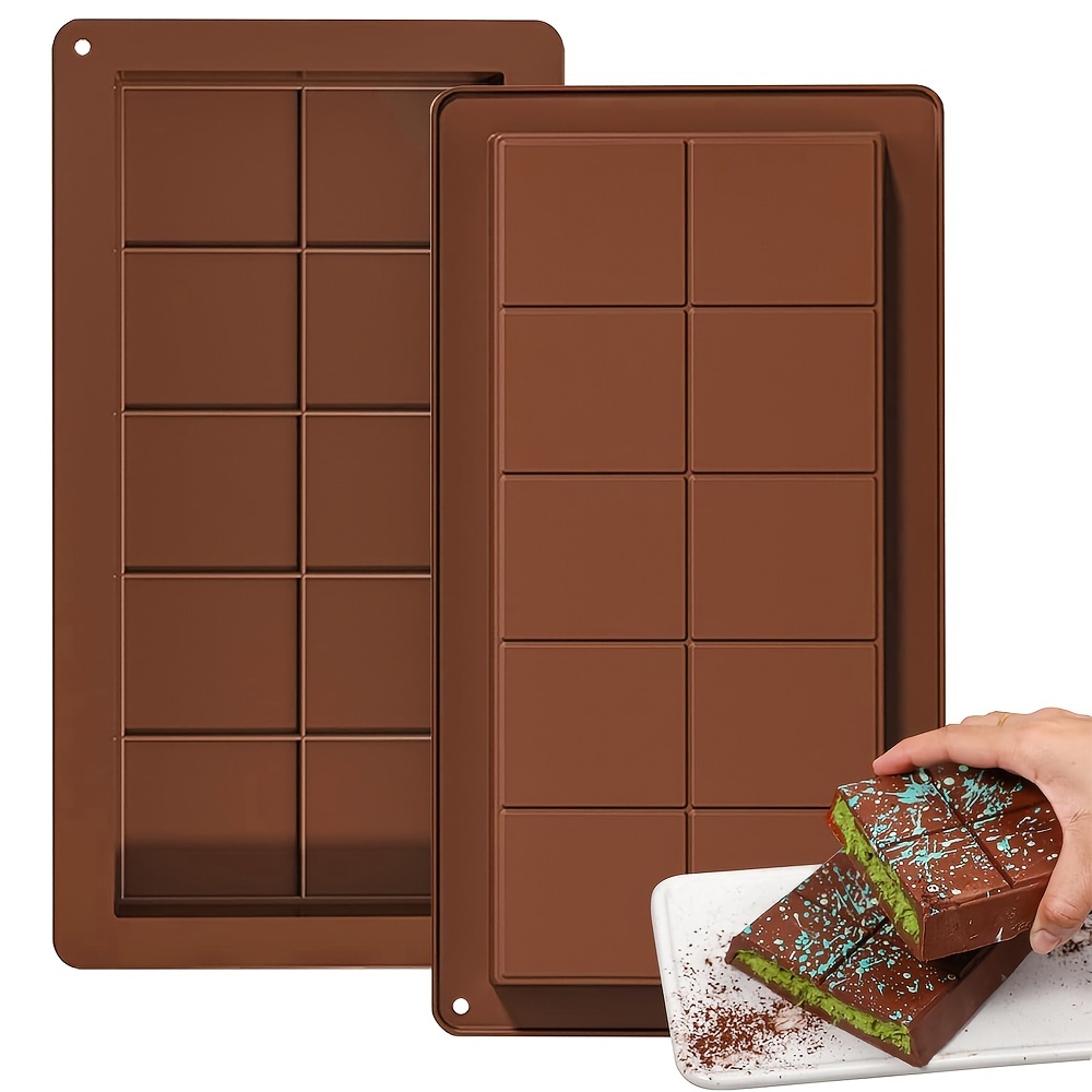 

1/2 Silicone Chocolate Bar Mold, 10 Grids, Silicone Baking Mold, Suitable For Chocolate, Jelly, Candy And Energy Bars, Rectangular Kitchen Baking Tool