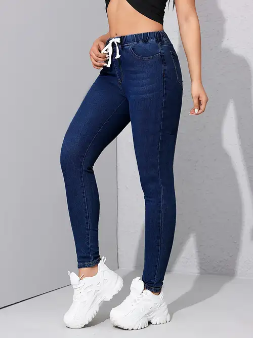 Pantaloni Corti Donna - Jeans 3/4, Vita Alta, Elasticizzati, Estivi, Per Yoga E Tempo Libero - Foto 5