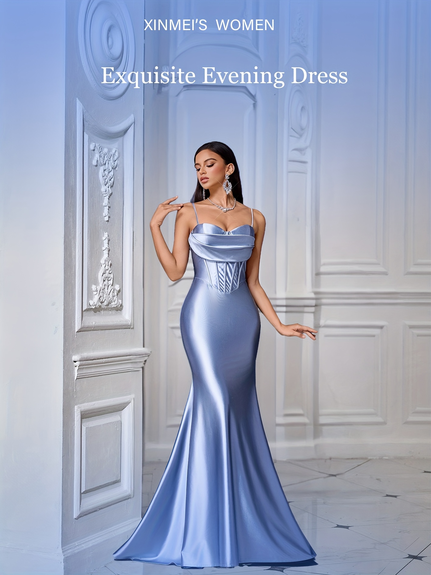 a romantic elegant goddess satin long dress a summer - Temu Mauritius
