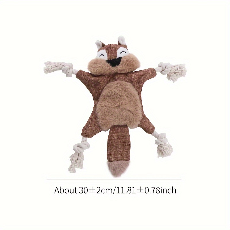 Dog Rope Toy Squirrel Fox Shell Shape With Bb Barking And Bite-resistant Grinding Teeth Pet Toy