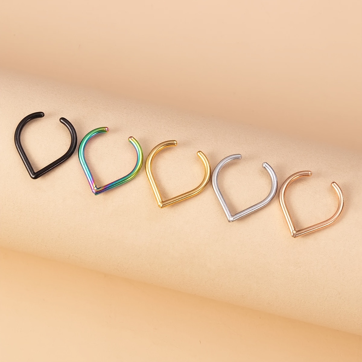 Stainless Steel Fake Piercing Nose Ring Teardrop Shape Clip