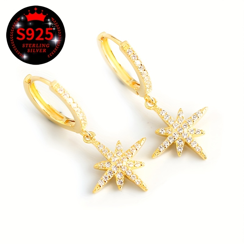 2pcs Women's Star Earrings with 925 Silver Packaging