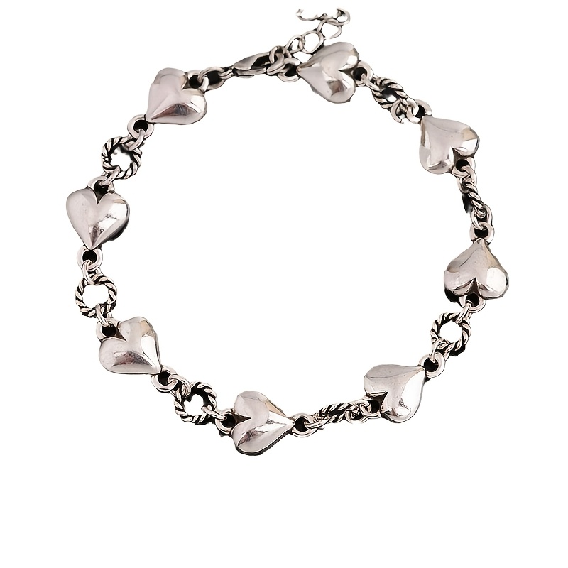 Image of 1 Stylish And Exquisite S925 Silver Bracelet, Heart-shaped, Suitable For Daily Wear And Parties, The For Holiday Gifts