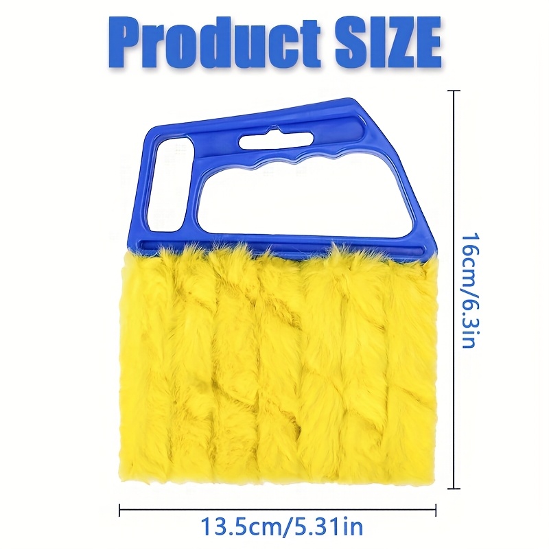 TEMU 1 X Blue Handheld Blinds Cleaner With 7 Fiber Sleeves - Dusting For Blinds, Curtains, Air Conditioners And Car Vents