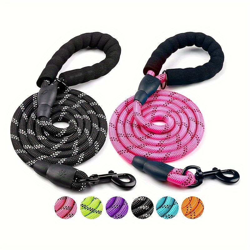 

2 Pack 5ft Dog Leash With Comfortable Padded Handle And High Reflective Line For Small Medium And Large Dogs