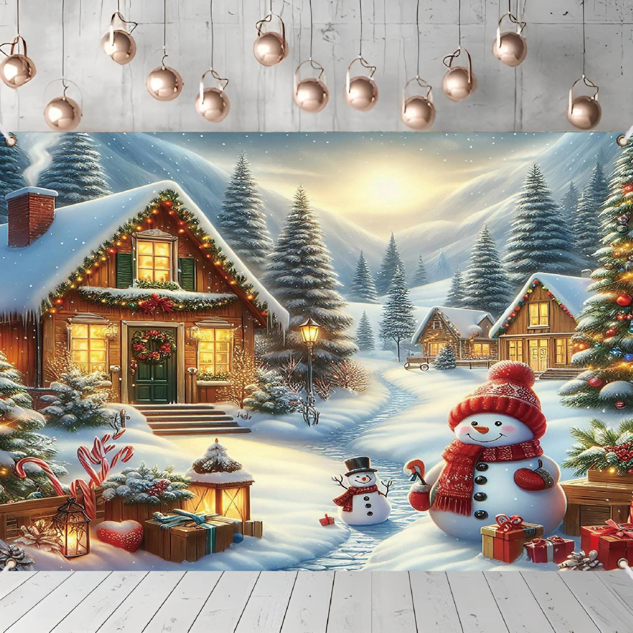 

Christmas Set Of 1, Snowman, 100% For Entryway, - Photography Backdrop