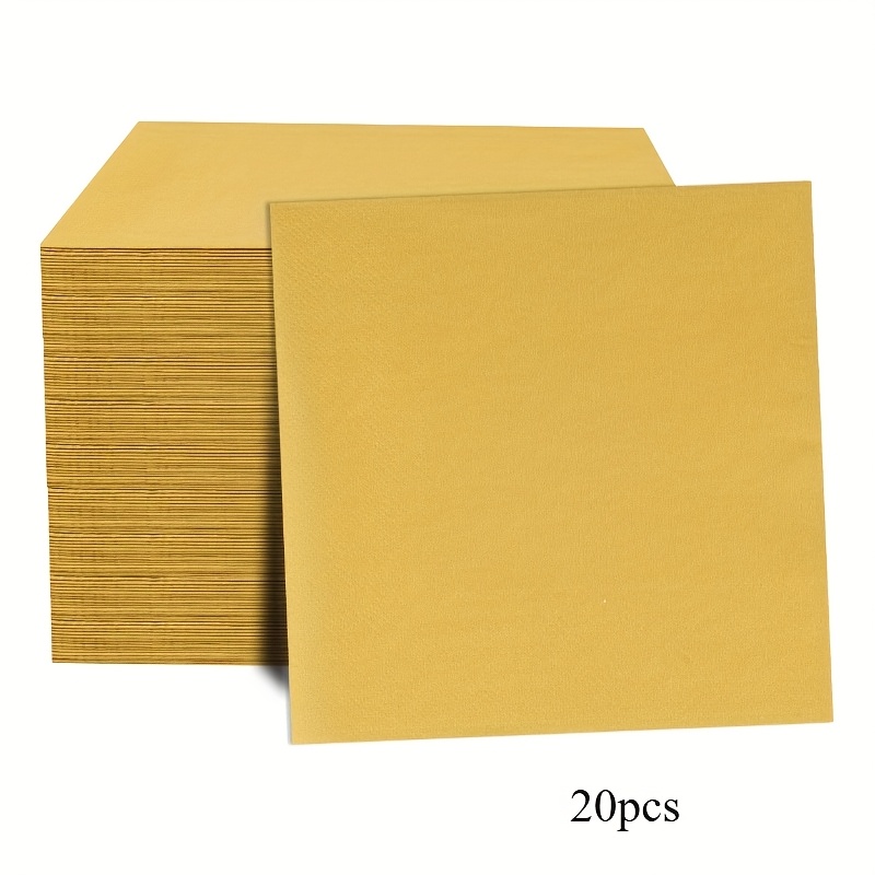 E-shop 20er-Set, 2-lagige Weiche Servietten mit Goldmuster, Größe 33cm x 33cm, Geeignet für Hochzeits-, Tee- und Geburtstagsfeiern, Dekorative