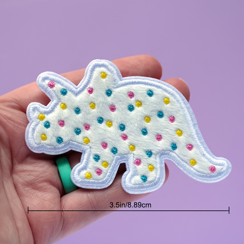 TEMU Single Pack Of Dinosaur-shaped Fabric Patches, Hot Melt Glue Dinosaur Patches For Clothing Decoration Additions